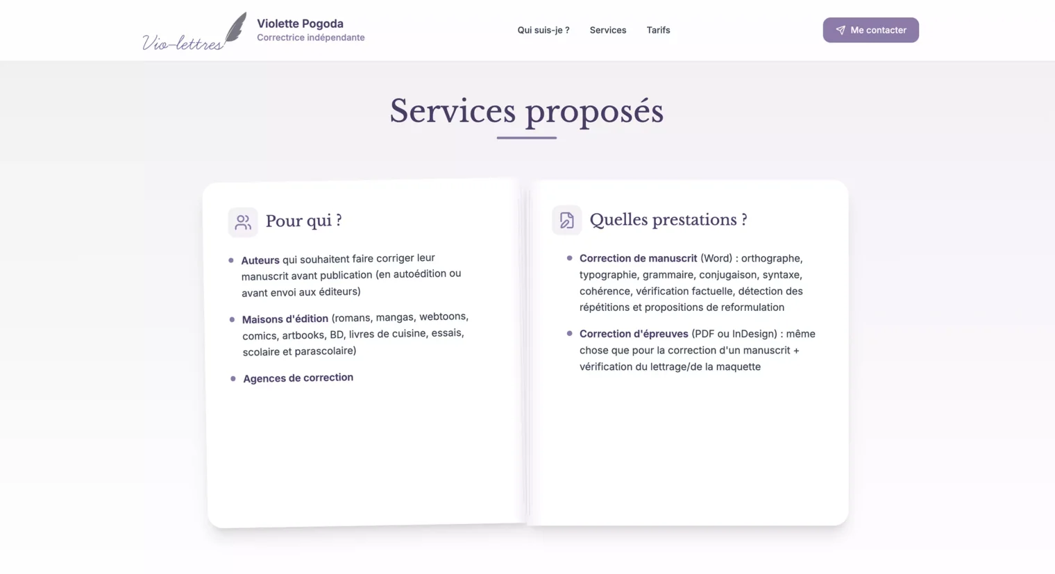 Vio-lettres - Services de correction